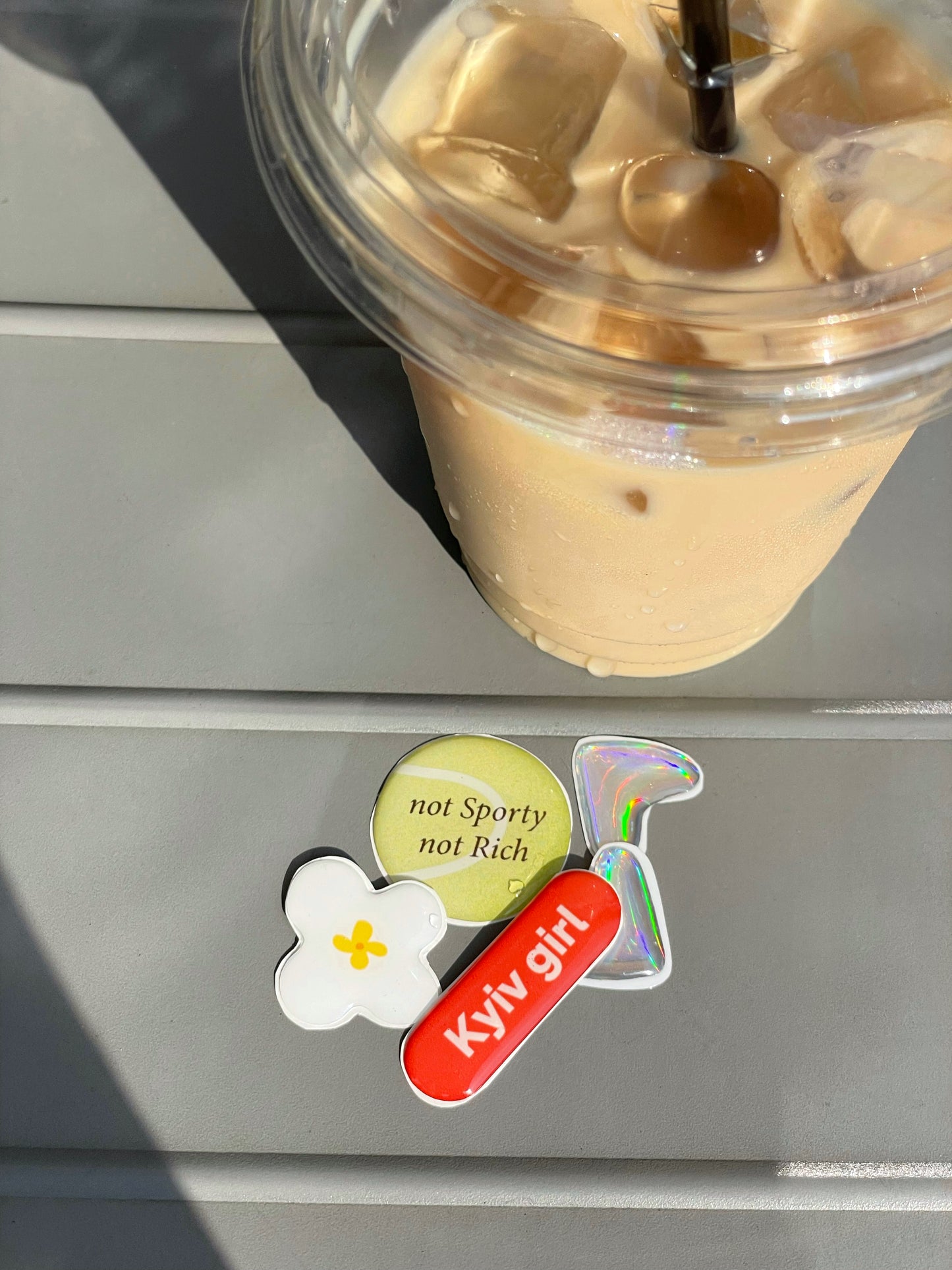 "white flower" 3D sticker