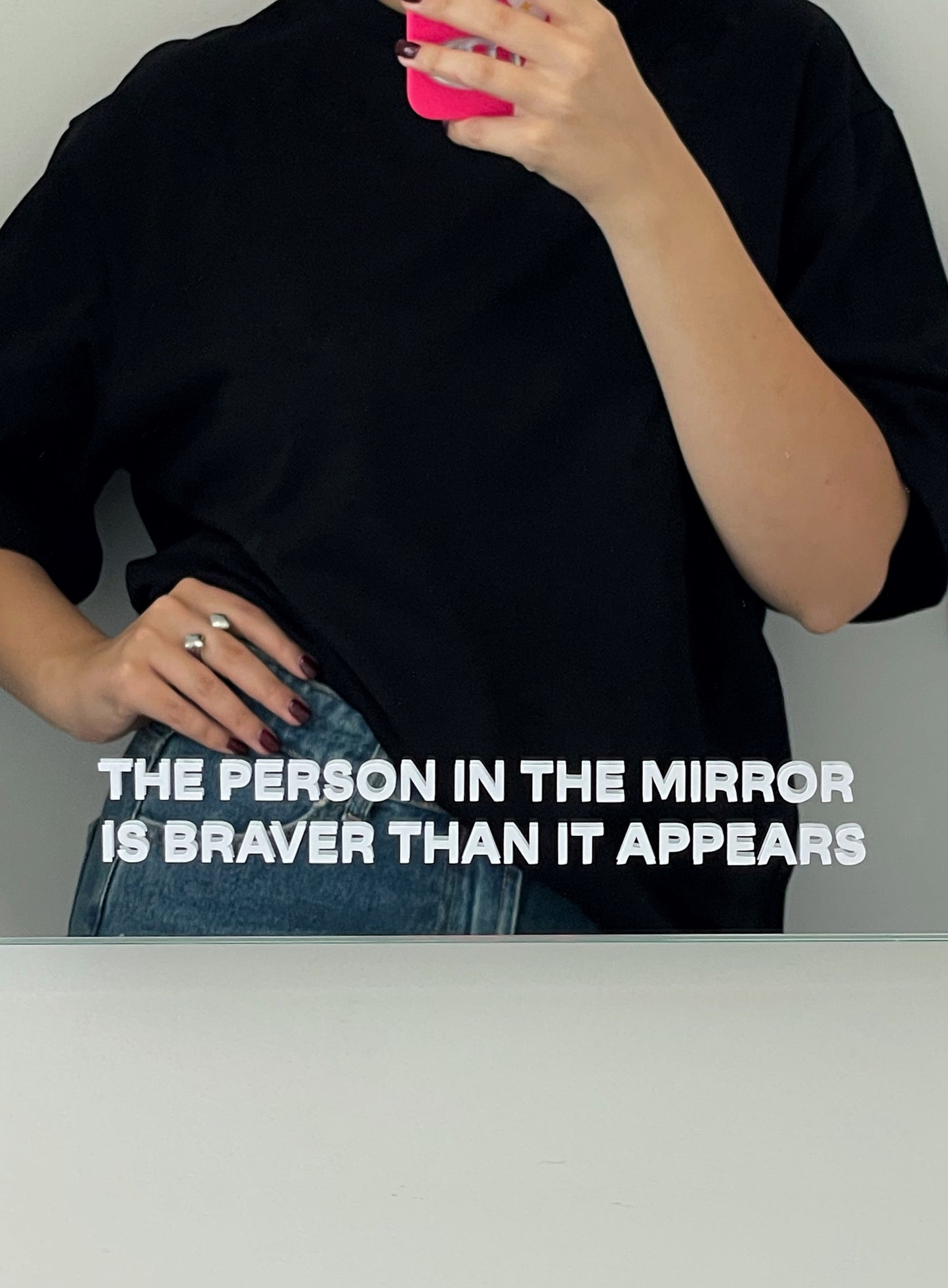 "Braver than appears" mirror sticker