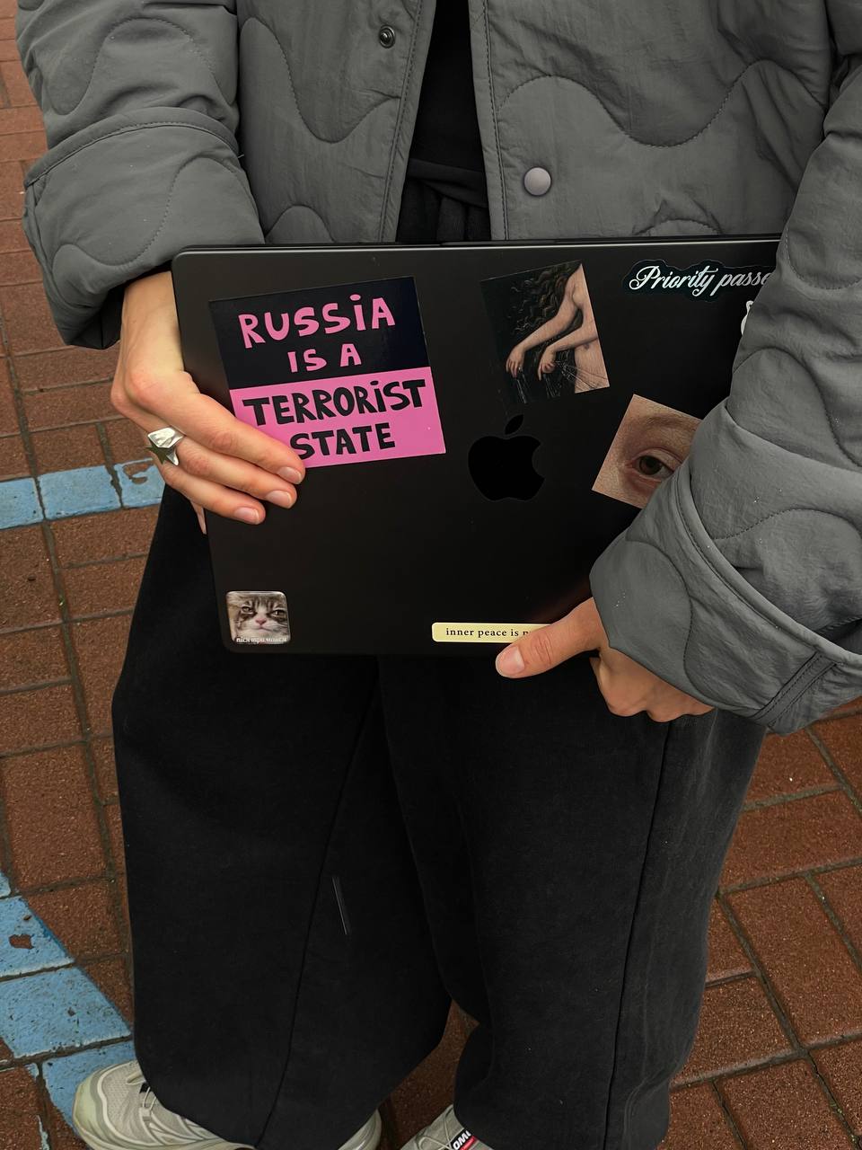 Giant sticker "Terrorist State"