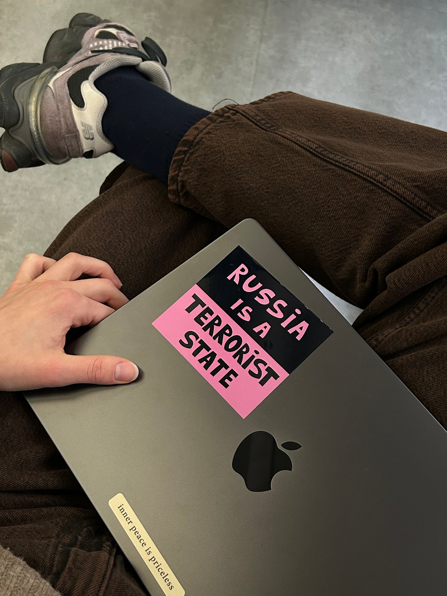 Giant sticker "Terrorist State"