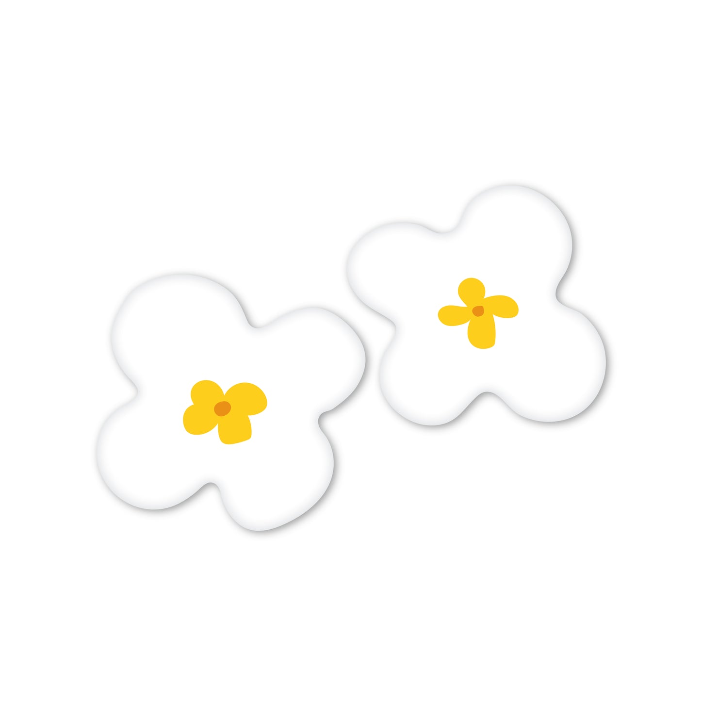 "white flower" 3D sticker