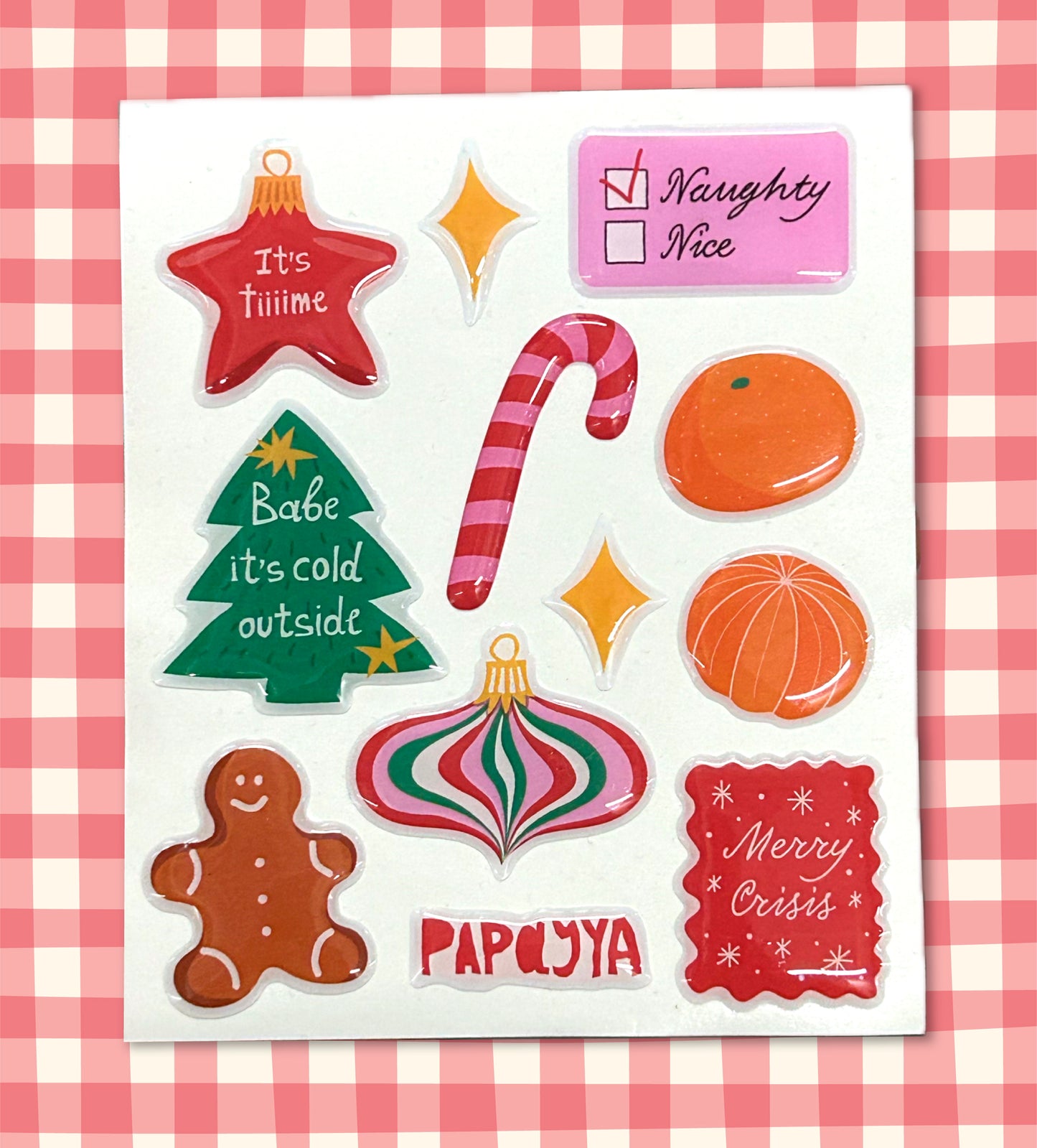 Набір обʼємних наліпок "It's tiiime"