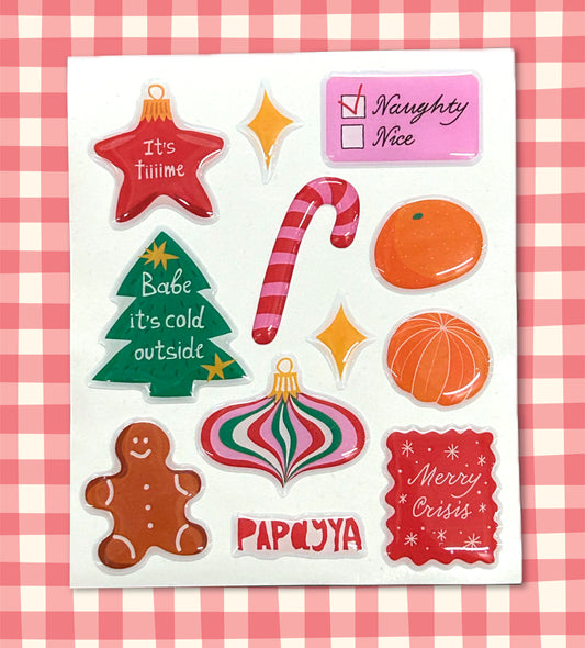 Набір обʼємних наліпок "It's tiiime"