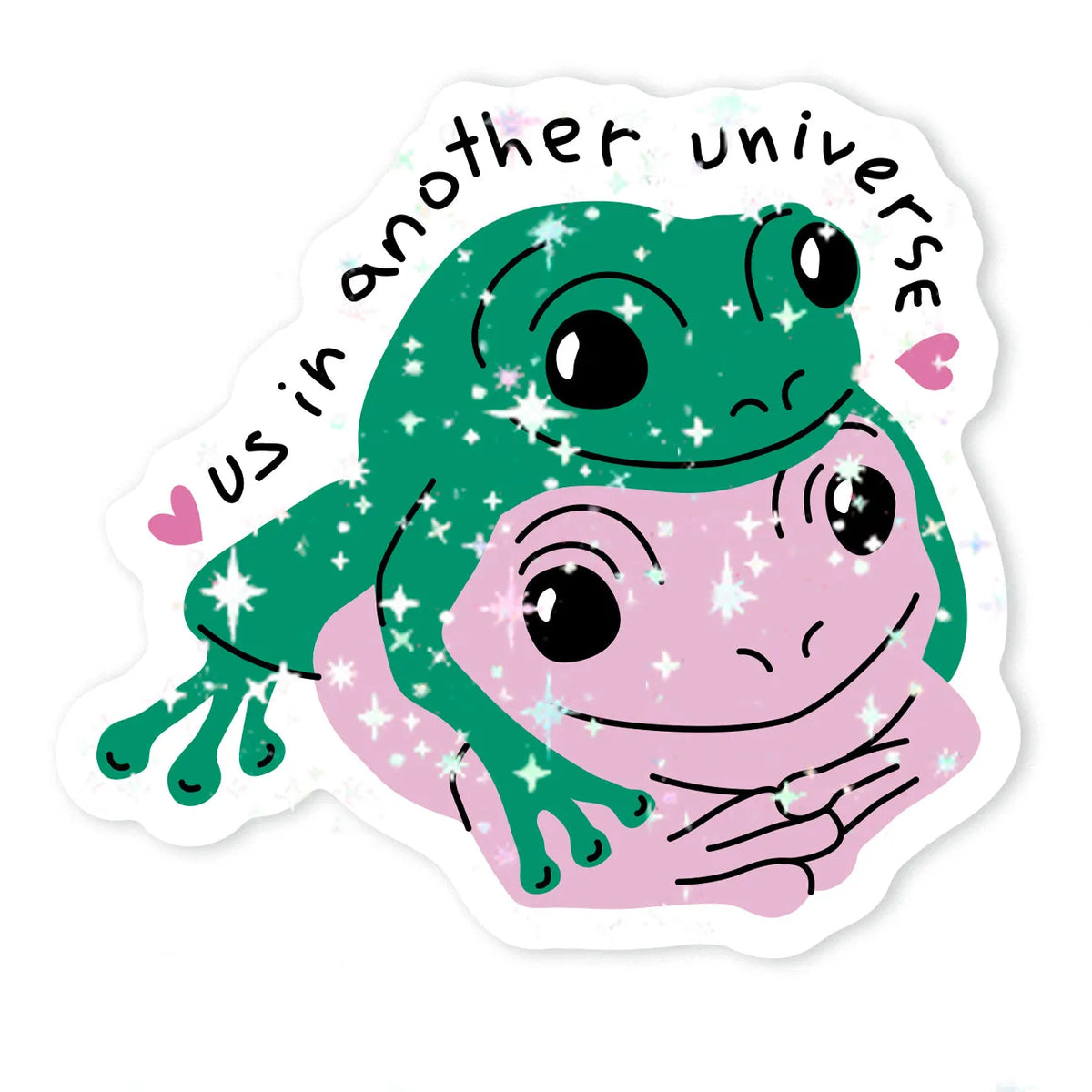Стікер з блискітками "Us in another universe"